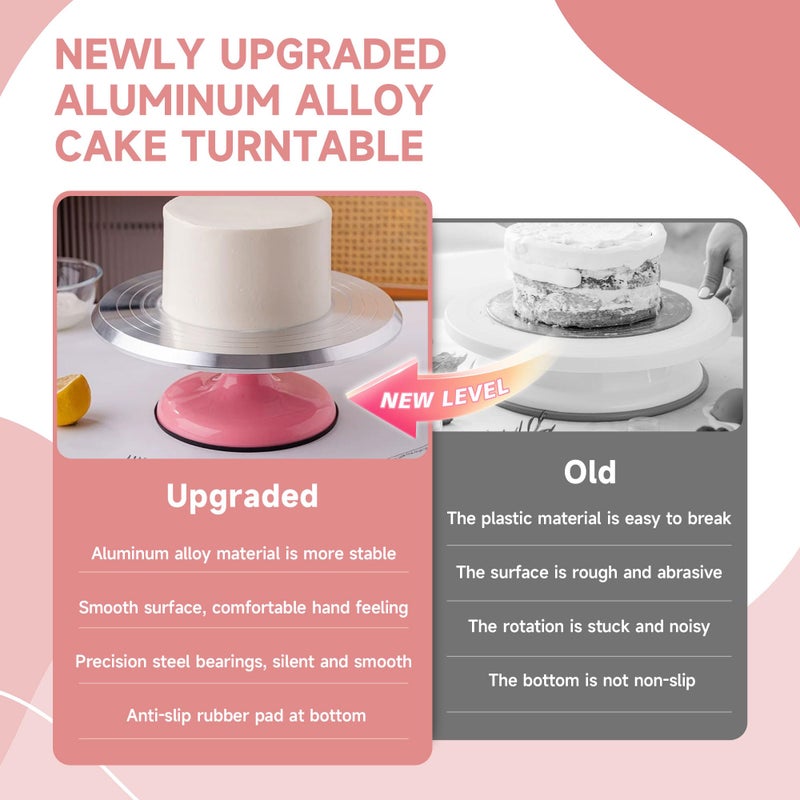 Boyun Cake Decorating Kit, 138pcs Cake Decorating Supply with Aluminium Cake Turntable, 64 Numbered Icing Piping Tips, 2 Spatulas, 3 Icing Comb Scraper and Leveller, 32 Piping Bags,cake decorating tool - Image 2