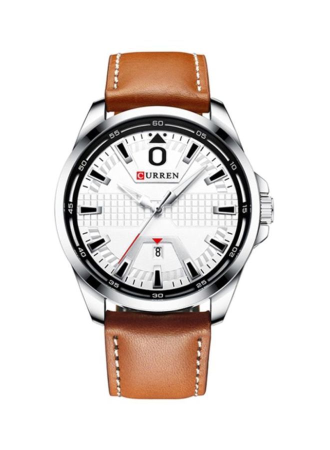 NIBEMINENT unisex Leather Analog Watch J4364S-W - Image 1