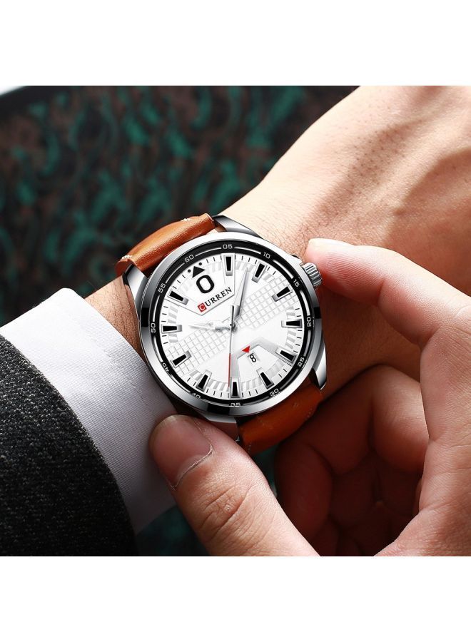 NIBEMINENT unisex Leather Analog Watch J4364S-W - Image 5