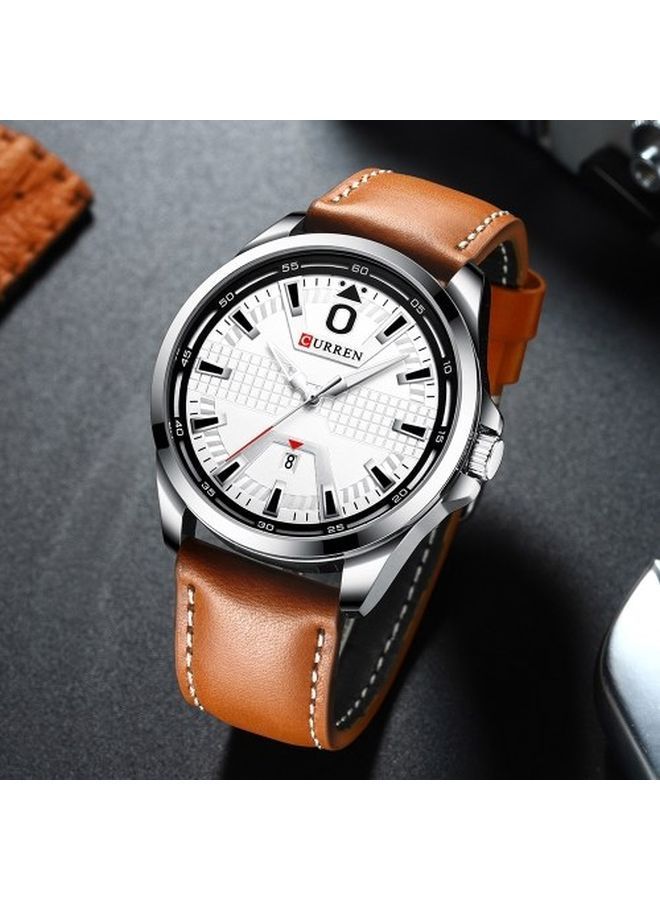 NIBEMINENT unisex Leather Analog Watch J4364S-W - Image 3