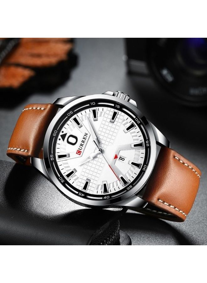 NIBEMINENT unisex Leather Analog Watch J4364S-W - Image 4