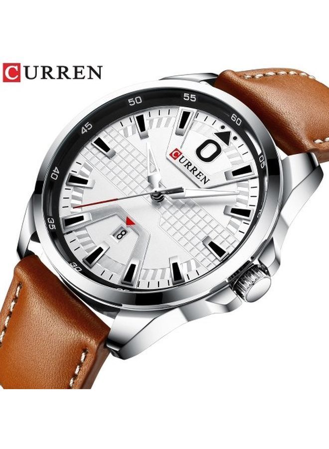 NIBEMINENT unisex Leather Analog Watch J4364S-W - Image 2