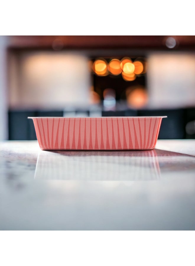 Bister Aluminium Striped Oblong Cake Mold with Non-Stick Teflon Coating – Dark Red, 30 x 12 x 5 cm - Image 5