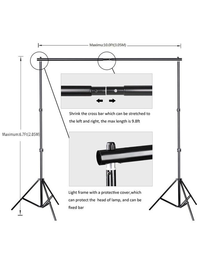 SLOW DOLPHIN Photo Background Support System with Backdrop Stand Kit, 100% Pure Muslin 6.5 Ft x 10 Ft Chromakey Green Screen Backdrop,Clamp, Carry Bag for Photography Video Studio  - Image 1