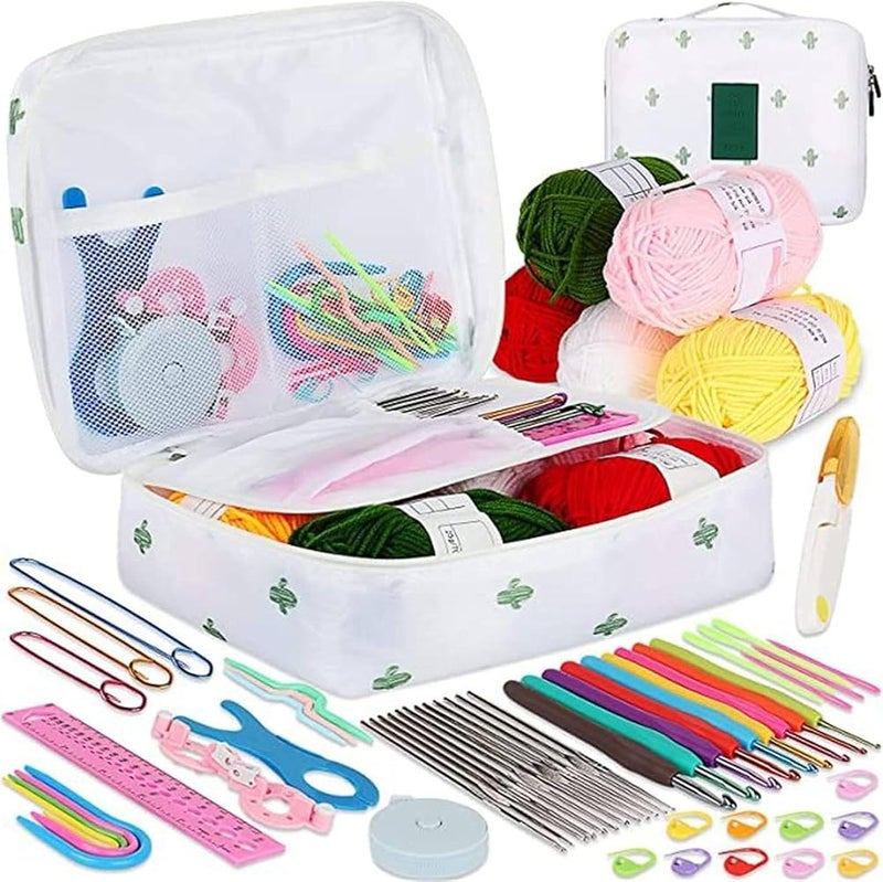 Goreem Crochet Kit for Beginners Crochet Kit Crochet Hook Set 58 Piece Including Yarn Ergonomic Crochet 2.0-6.0mm Crochet Hook Set Kids Crochet Starter Kit UK (white) - Image 1