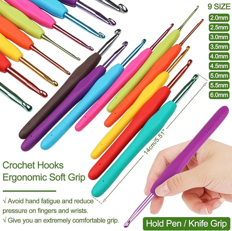 Goreem Crochet Kit for Beginners Crochet Kit Crochet Hook Set 58 Piece Including Yarn Ergonomic Crochet 2.0-6.0mm Crochet Hook Set Kids Crochet Starter Kit UK (white) - Image 4