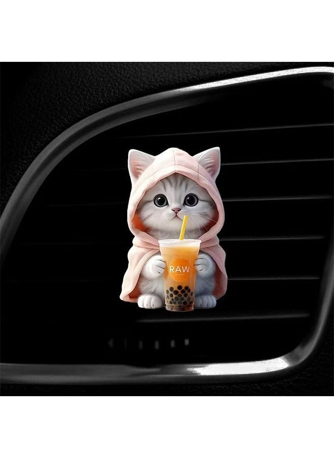 اتش واي - مجموعة من 4 حوامل رائحة مثبتة بفتحة تهوية للسيارة لطيفة من Cat - منعش الهواء برائحة مضغوطة - إكسسوارات داخلية للسيارة لمتعة القيادة - Image 1
