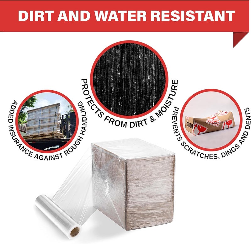 Simply Cool Stretch Wrap Industrial Strength Extra Thick 17.5" 1100 SqFt 80 Gauge (20 Micron) 1 Pack Shrink Wrap Roll for Moving Supplies, Furniture, Pallet Wrapping, Packing, Heavy Duty Stretch Film - Image 5
