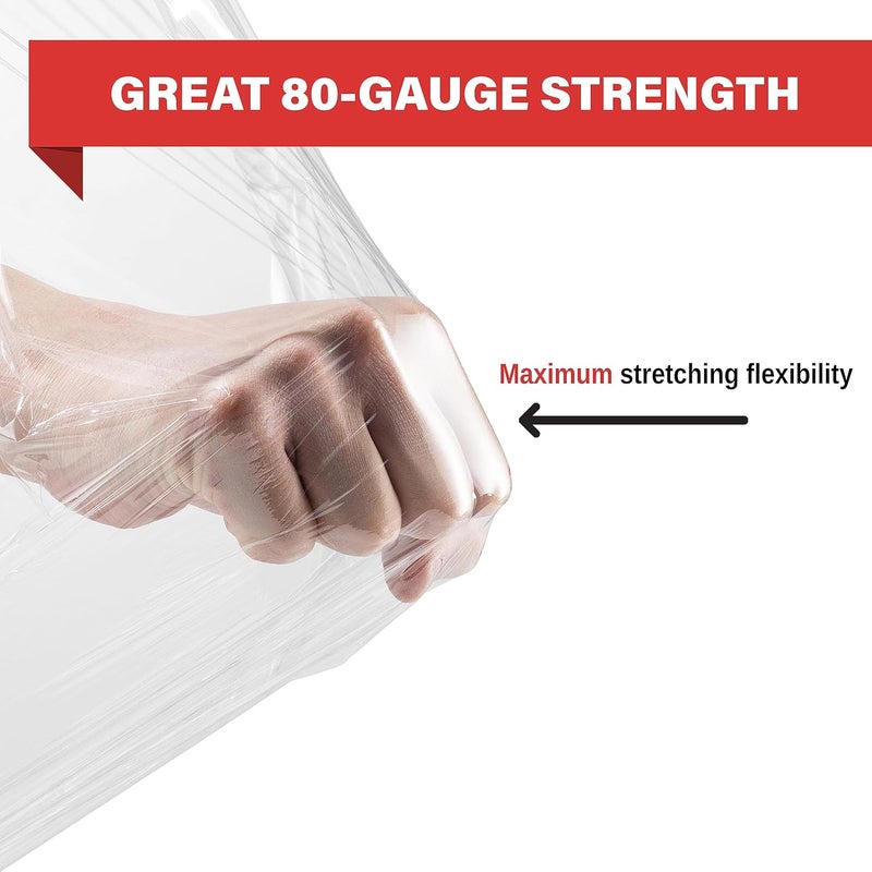 Simply Cool Stretch Wrap Industrial Strength Extra Thick 17.5" 1100 SqFt 80 Gauge (20 Micron) 1 Pack Shrink Wrap Roll for Moving Supplies, Furniture, Pallet Wrapping, Packing, Heavy Duty Stretch Film - Image 1