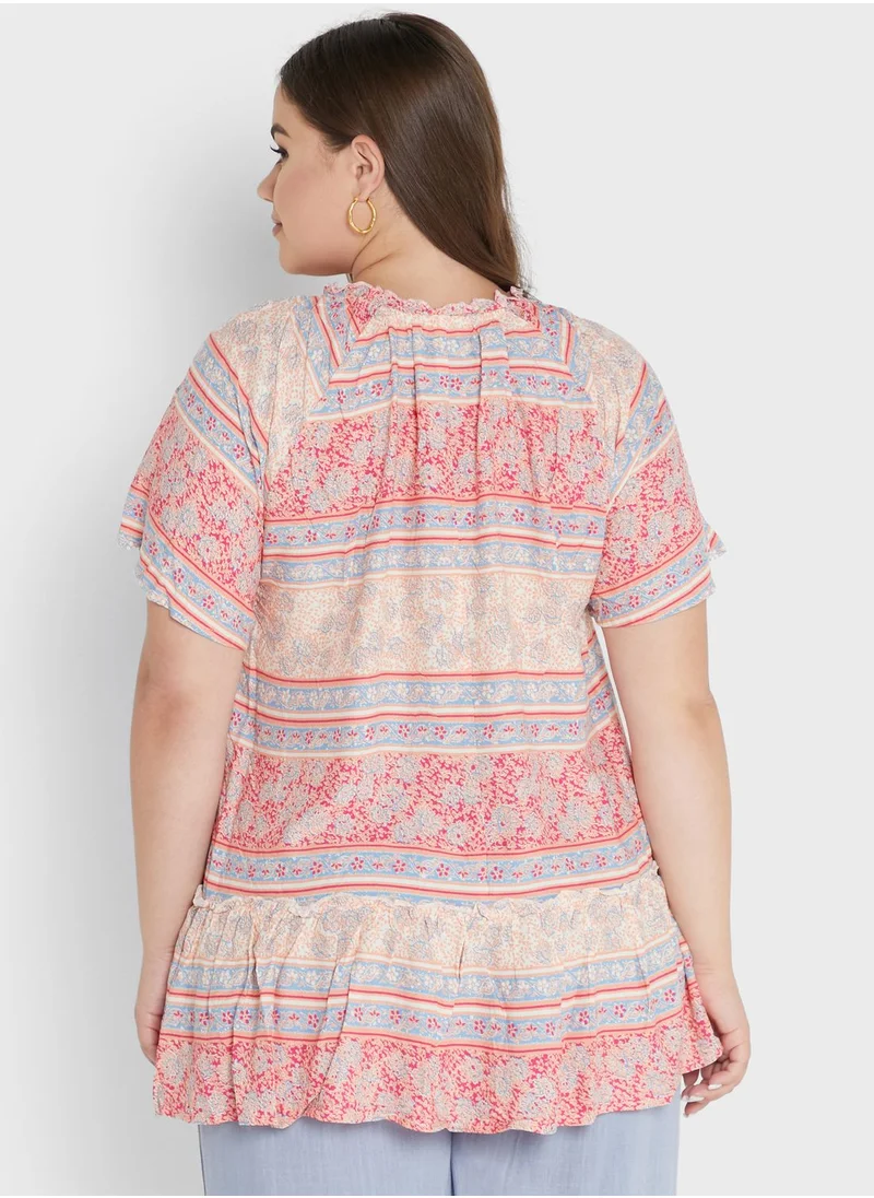 Avenue Wide Sleeve Printed Tunic