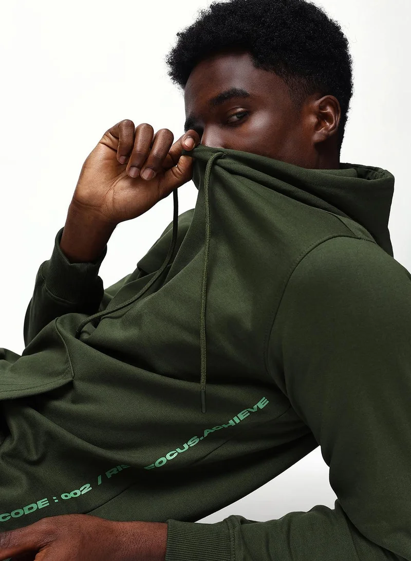 Dennis Lingo  Men's Rifle Green Cotton Blend Relaxed Sweatshirt for Men | Best Price UAE