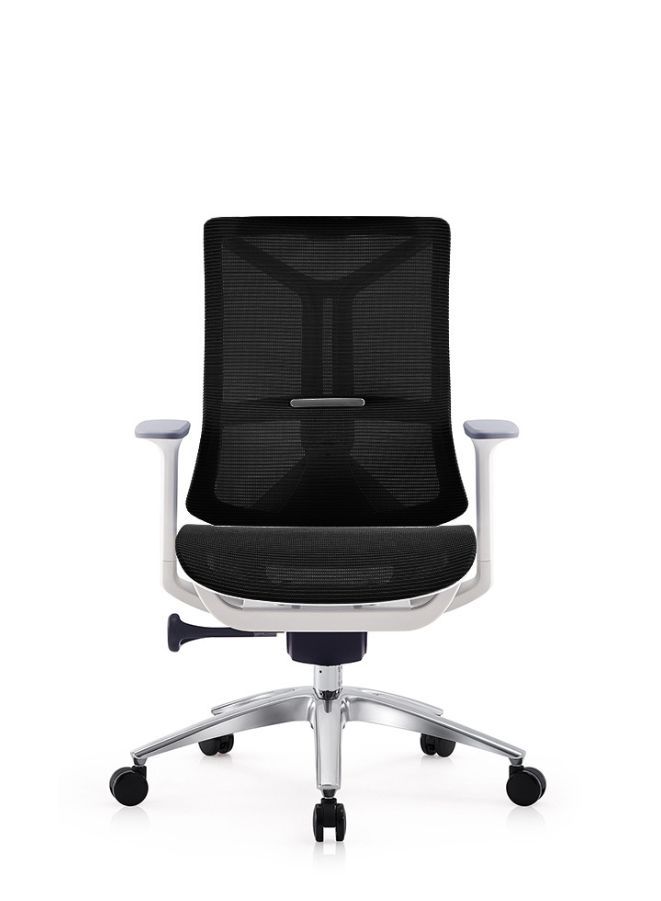 Modern Ergonomic Office Chair Without Headrest And Aluminum Base for Office, Home Office and Shops, High Back, Black - Image 4