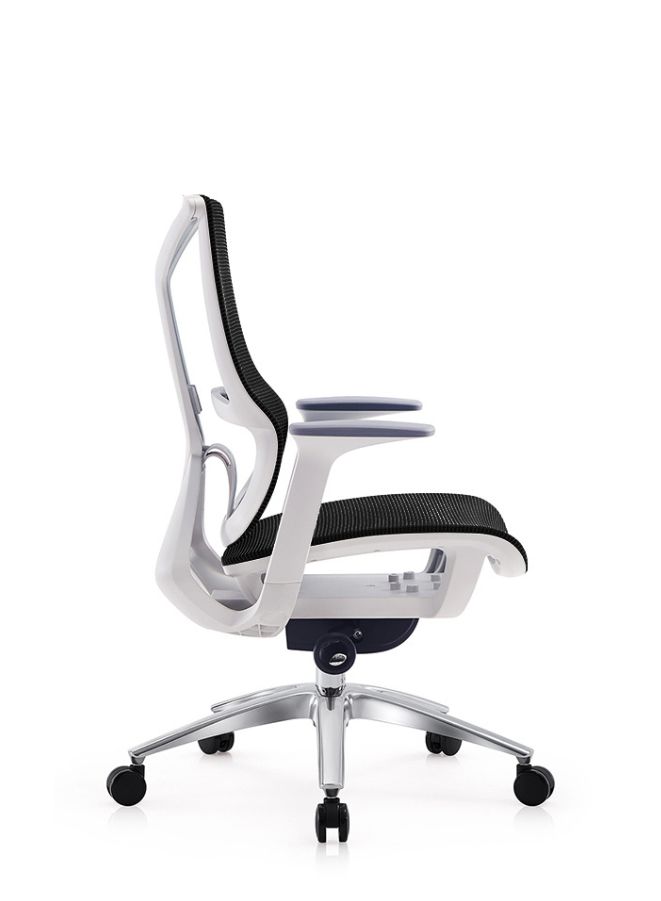 Modern Ergonomic Office Chair Without Headrest And Aluminum Base for Office, Home Office and Shops, High Back, Black - Image 2