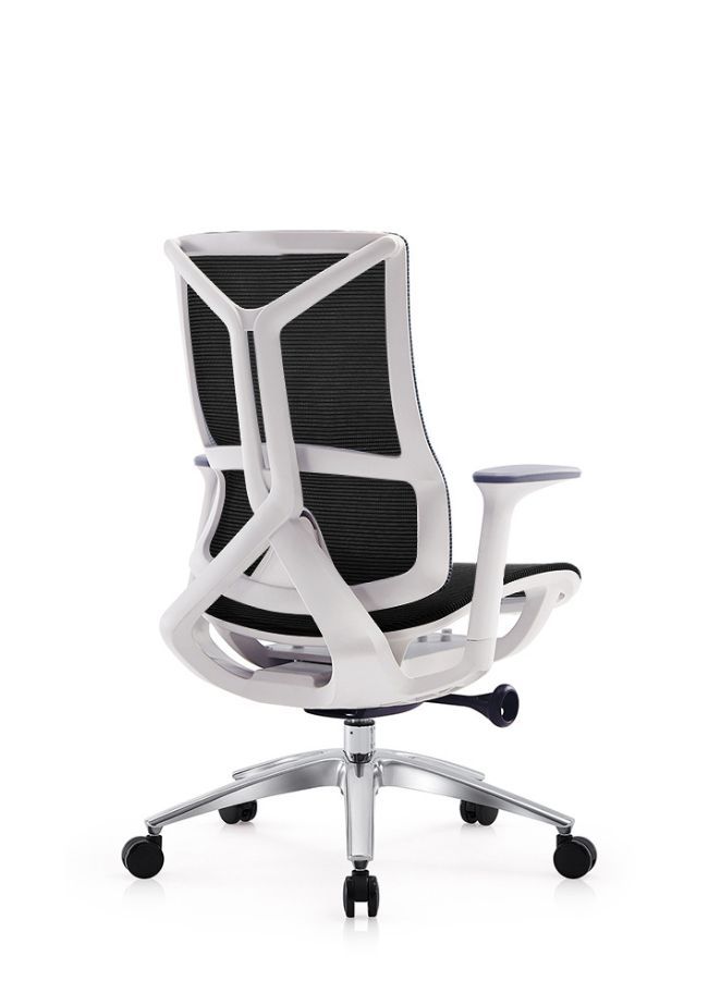 Modern Ergonomic Office Chair Without Headrest And Aluminum Base for Office, Home Office and Shops, High Back, Black - Image 3