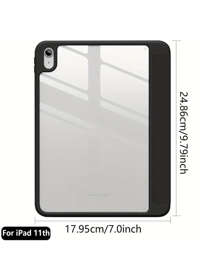 غطاء سماوي للآيباد الجيل 11 مقاس 11 بوصة 2025 A16 مع حامل القلم ظهر شفاف تفعيل تلقائي للإيقاظ والنوم - Image 3