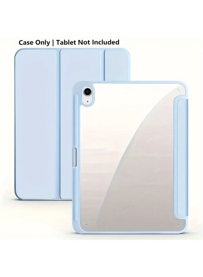 غطاء سماوي للآيباد الجيل 11 مقاس 11 بوصة 2025 A16 مع حامل القلم ظهر شفاف تفعيل تلقائي للإيقاظ والنوم - Image 1