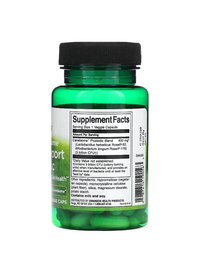 Swanson, Happy Microbiome Stress Support Probiotic, 3 Billion CFU, 30 Veggie Caps - Image 2