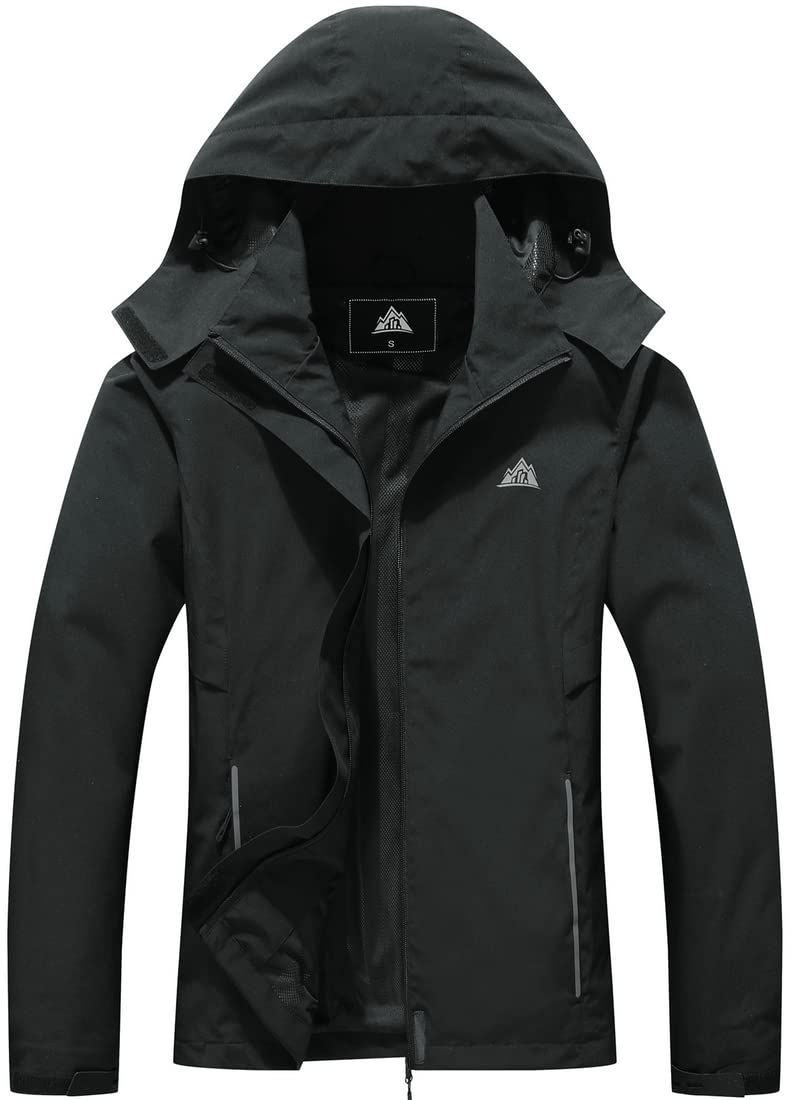 MOERDENG Women's Waterproof Rain Jacket Lightweight Raincoat Hooded Hiking Jacket Softshell Windbreaker - Image 1