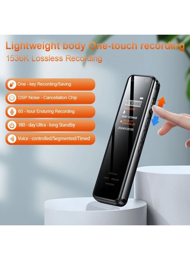 128GB Portable Voice Recorder HD Audio Noise Reduction MP3 Playback for Meetings Interviews - Image 2