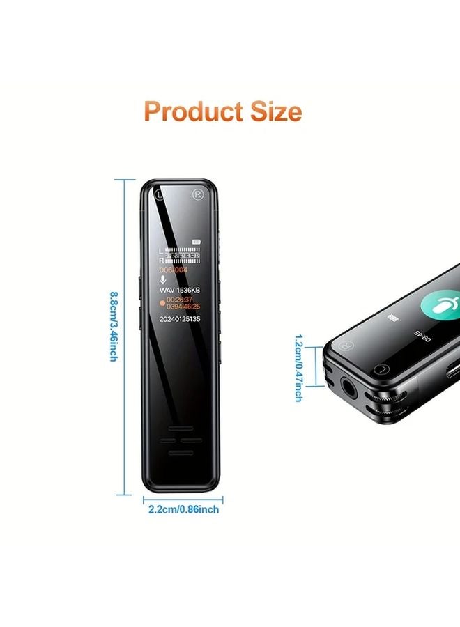 128GB Portable Voice Recorder HD Audio Noise Reduction MP3 Playback for Meetings Interviews - Image 4