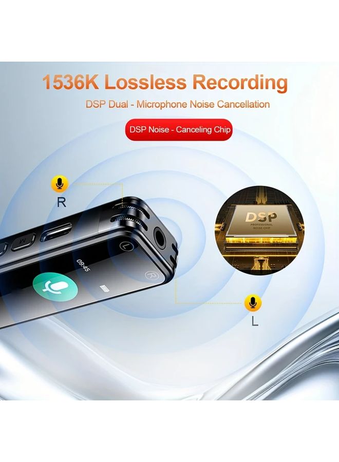 128GB Portable Voice Recorder HD Audio Noise Reduction MP3 Playback for Meetings Interviews - Image 3