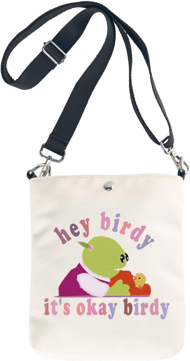 XYANFA Mona Naanalan Makeup Bag Cartoon Gift Princess Mona Meme Hey Birdy Its Okay Birdy Zipper Pouch (okay birdy Crossbody bag)
