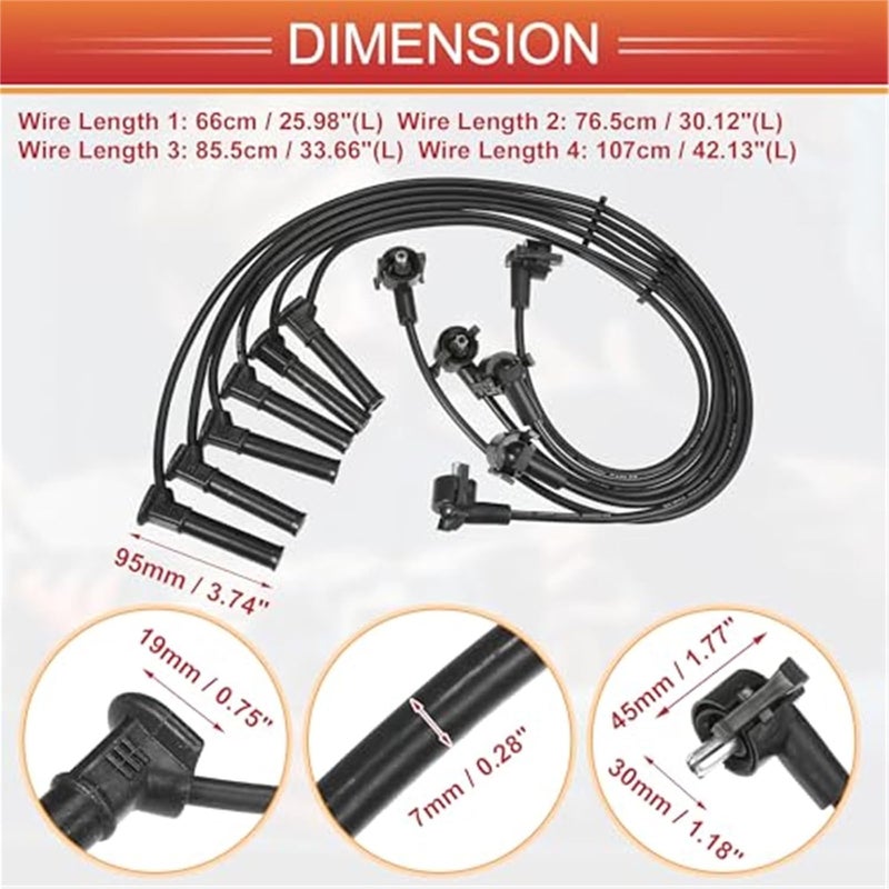 Vuzmode Car Spark Plug Coil Wires Ignition Coil Harness Cable - Image 2