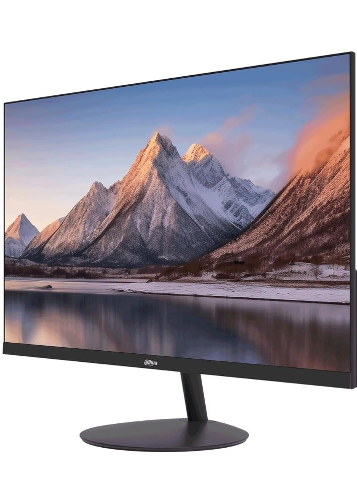 داهوا شاشة داهوا 22 بوصة بدقة Full HD 1080p 100Hz رفيعة للغاية بدون حواف مع مكبرات صوت (مدمجة) ، HDMI ، VGA ، ضمان 3 سنوات (أسود) - Image 2