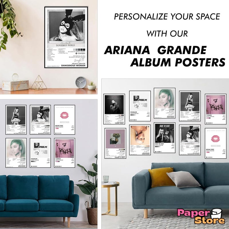 Thepaper9store Pack of 10 - Ariana Grande Music Album Art Wall Posters 8.2x11.8 inch Adhesive Tape Attached Wall Decor, Music Poster, Wall Art For Bedroom, Living room, Office (Ariana Grande) - Image 3