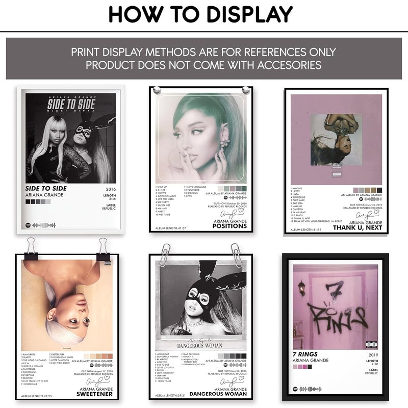 Thepaper9store Pack of 10 - Ariana Grande Music Album Art Wall Posters 8.2x11.8 inch Adhesive Tape Attached Wall Decor, Music Poster, Wall Art For Bedroom, Living room, Office (Ariana Grande) - Image 2