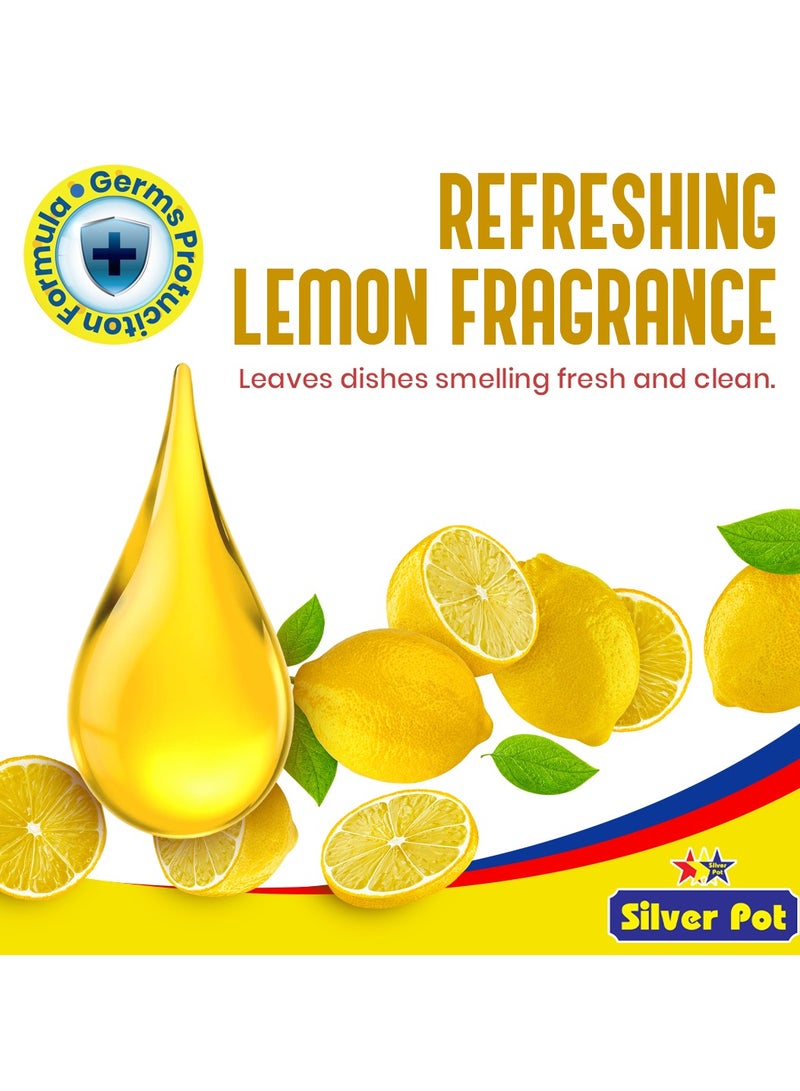 Silver Pot Lemon Dishwashing Liquid Twin Pack (2 x 1L) – Ultra Concentrated Lemon Formula, Tough on Grease, Gentle on Hands, and Refreshing Citrus Scent - Image 5