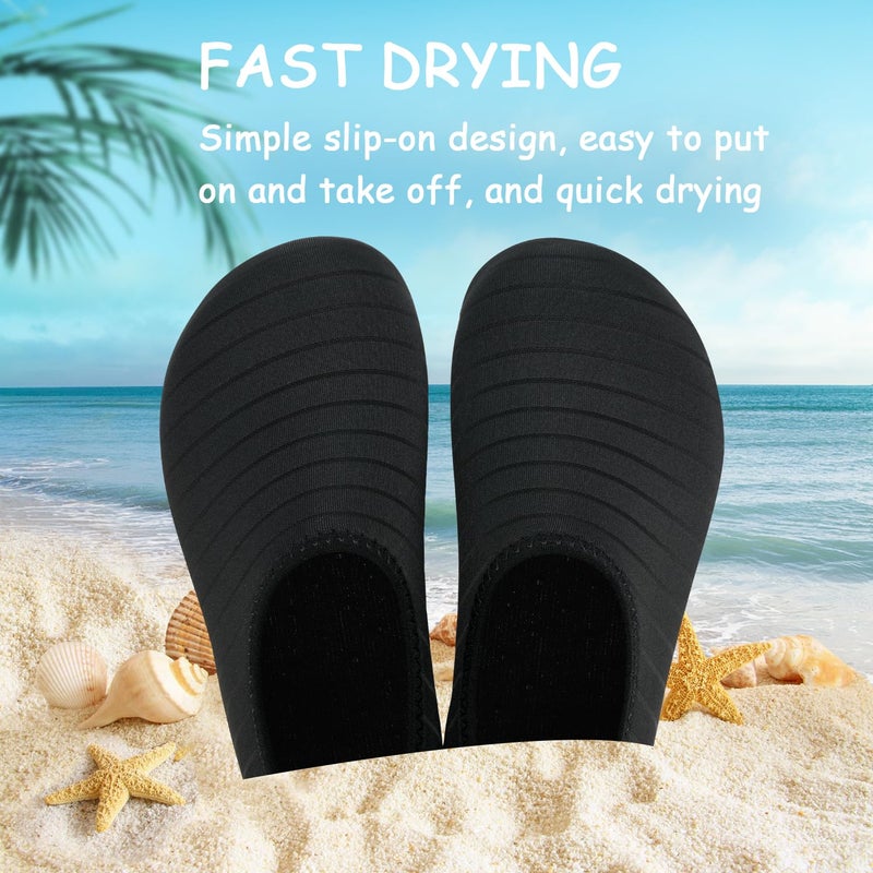 ANLUKE Kids Boys Girls Water Shoes Barefoot Aqua Socks Fast Dry Beach Swim Outdoor Sports Shoes for Toddler Black 26/27 - Image 5