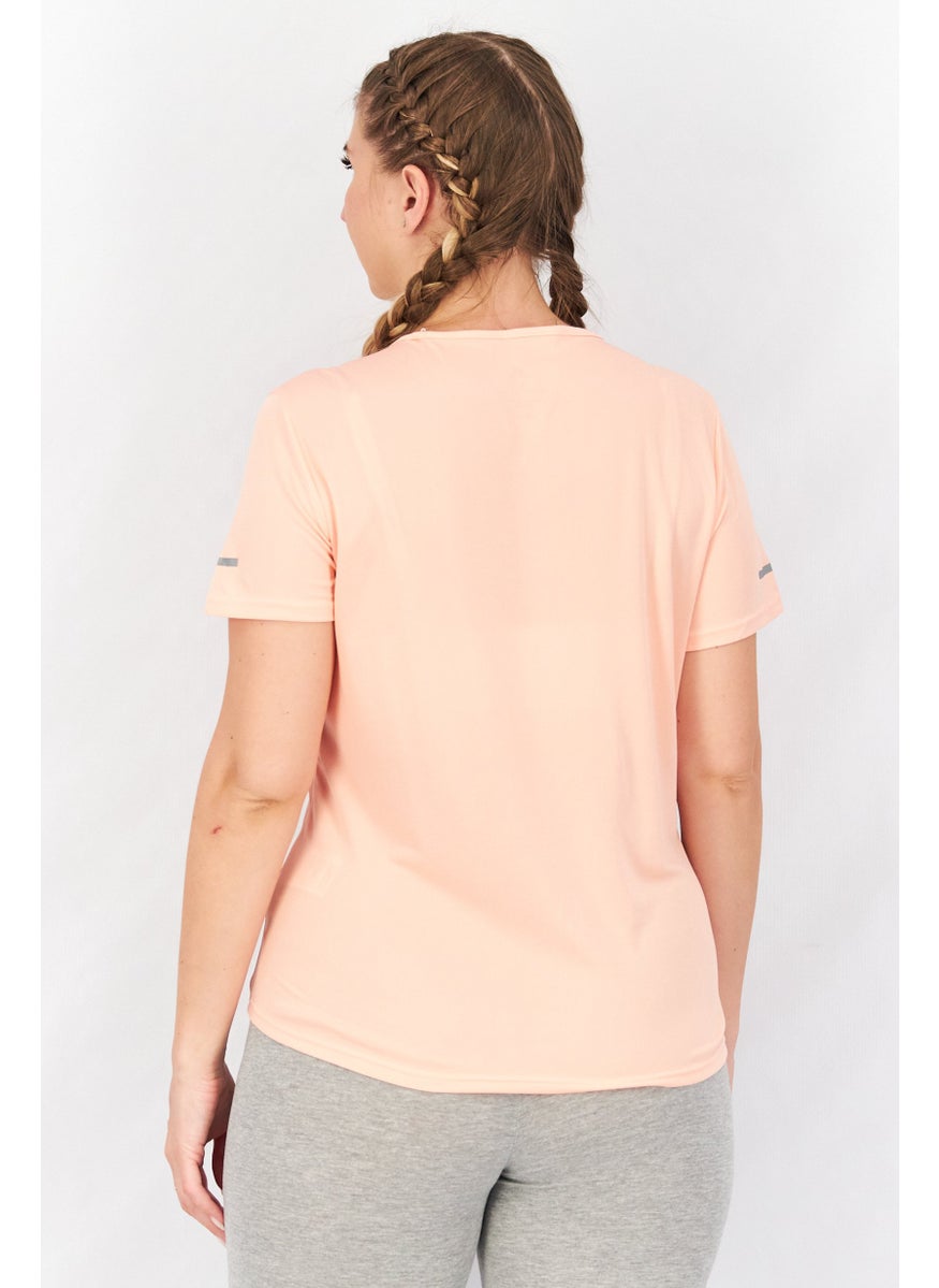 Adidas - Women Sportswear Fit Brand Logo Short Sleeve T-Shirt, Peach - Image 1