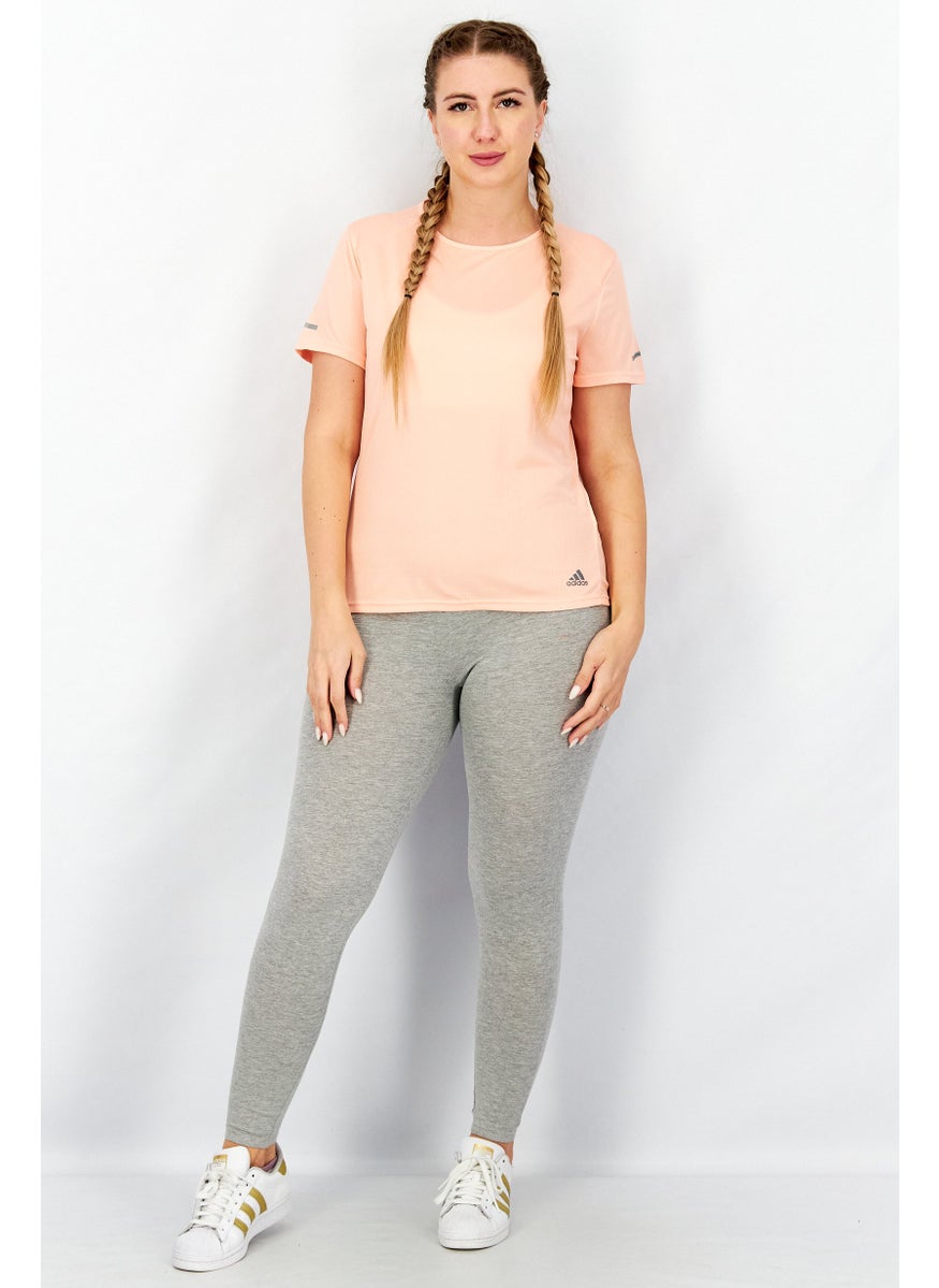 Adidas - Women Sportswear Fit Brand Logo Short Sleeve T-Shirt, Peach - Image 1
