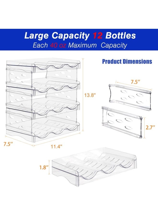 MostNow 4 Pack Stackable Water Bottle Organizer - Water Bottle Holder for Cabinet - Kitchen Pantry Organization and Storage Shelf, Plastic Fridge Wine Drink Racks, Tumbler Travel Mug Cup Organizer - Image 2