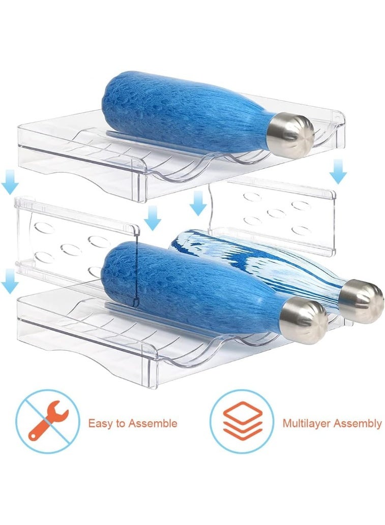 MostNow 4 Pack Stackable Water Bottle Organizer - Water Bottle Holder for Cabinet - Kitchen Pantry Organization and Storage Shelf, Plastic Fridge Wine Drink Racks, Tumbler Travel Mug Cup Organizer - Image 3