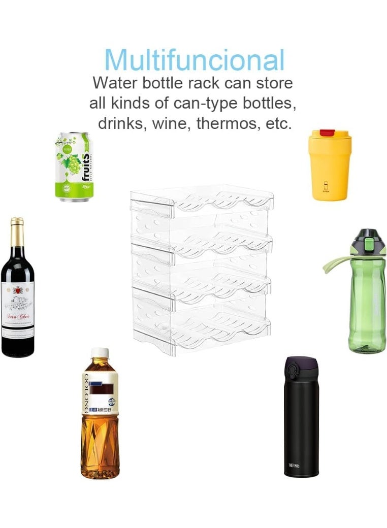 MostNow 4 Pack Stackable Water Bottle Organizer - Water Bottle Holder for Cabinet - Kitchen Pantry Organization and Storage Shelf, Plastic Fridge Wine Drink Racks, Tumbler Travel Mug Cup Organizer - Image 4