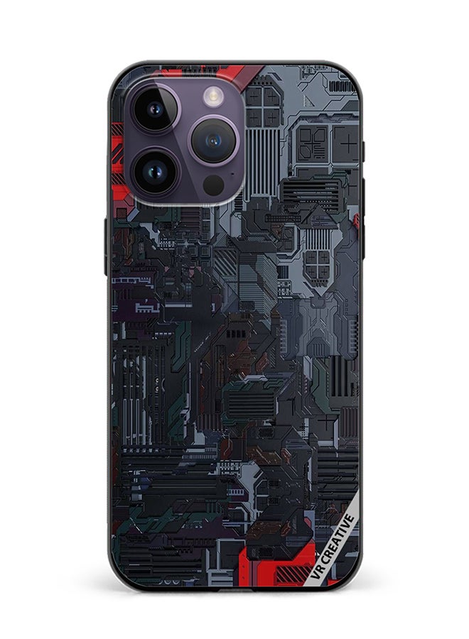 VR CREATIVE Protective Case Cover For Apple iPhone 16 Pro Tech Design Multicolour - Image 1
