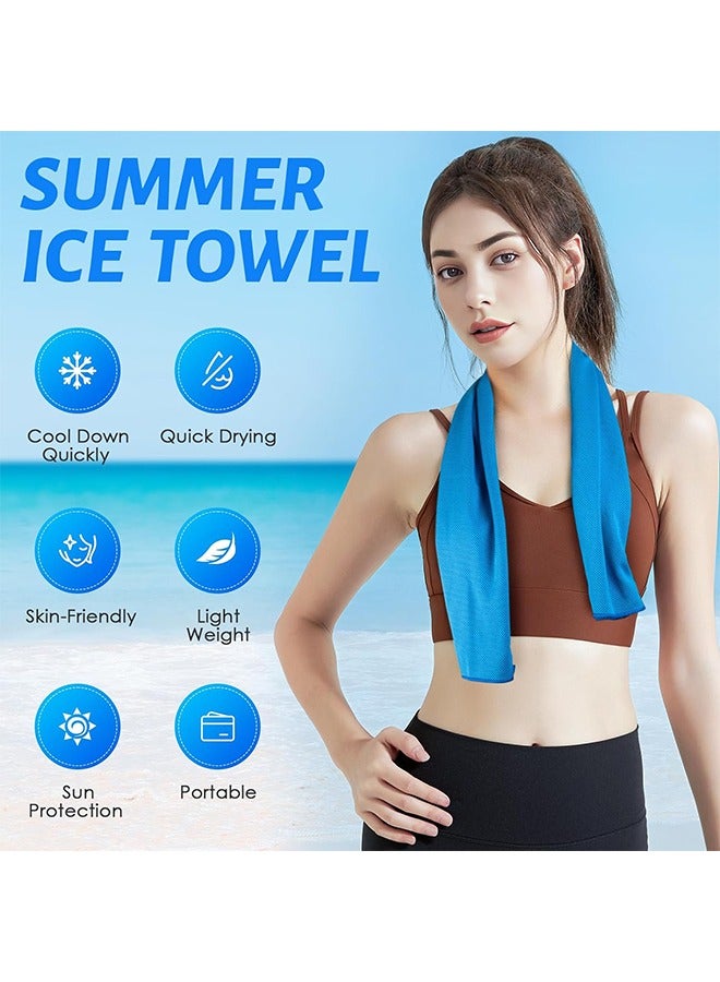 HS 4 Packs Cooling Towel, Fitness Towel, Quick Dry Sports Towel For Yoga Fitness Golf Tennis Camping Games Gym Sport Running Workout Camping Climb (30x100cm) - Image 2