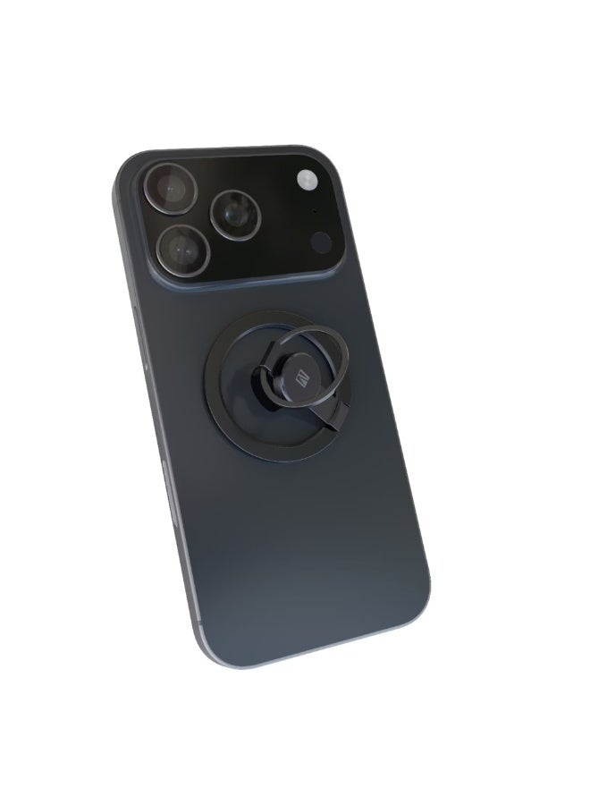 LEVELO SpinGrip Magnetic Phone Grip & Holder – 360° Rotating Magnetic Stand - Black - Image 5