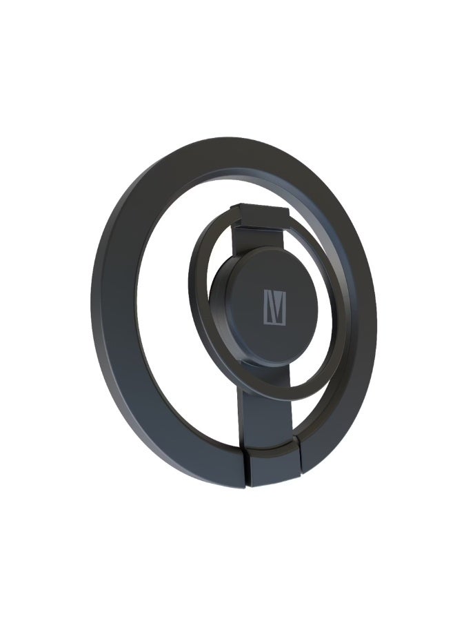 LEVELO SpinGrip Magnetic Phone Grip & Holder – 360° Rotating Magnetic Stand - Black - Image 2