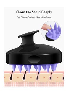 Heeta HEETA Hair Scalp Massager Shampoo Brush 2 Pack, Soft Silicone Bristles to Remove Dandruff, Waterproof Hair Scrubber for Both Wet Dry Hair, Suitable for Men & Women (Green & Black)  - Image 4