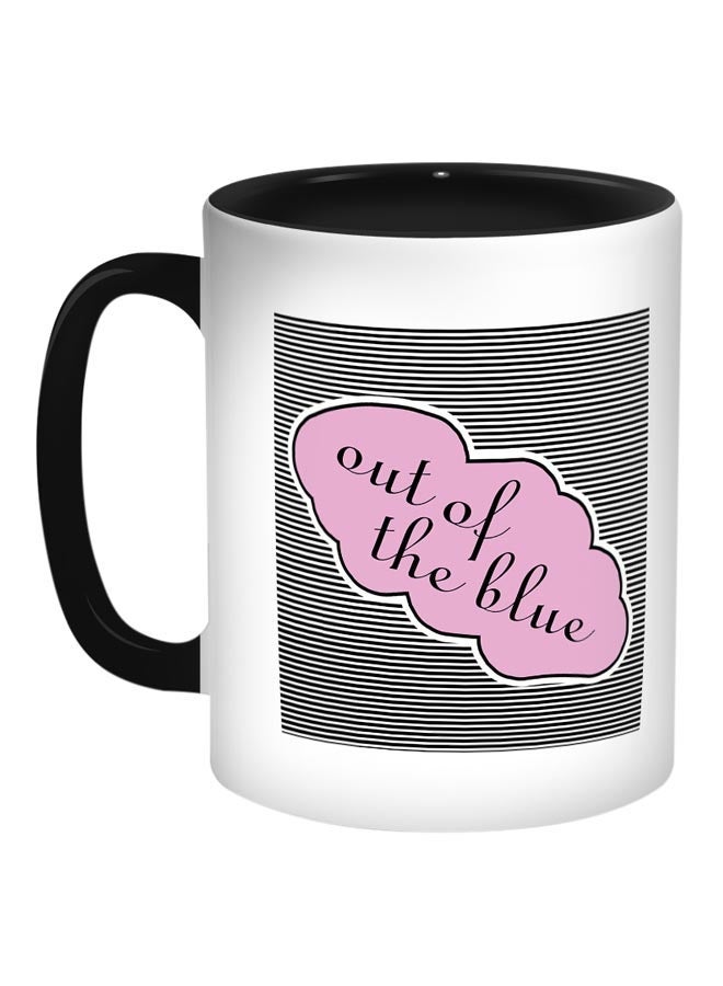 Out Of The Blue Printed Coffee Mug Black/White/Pink 11ounce
