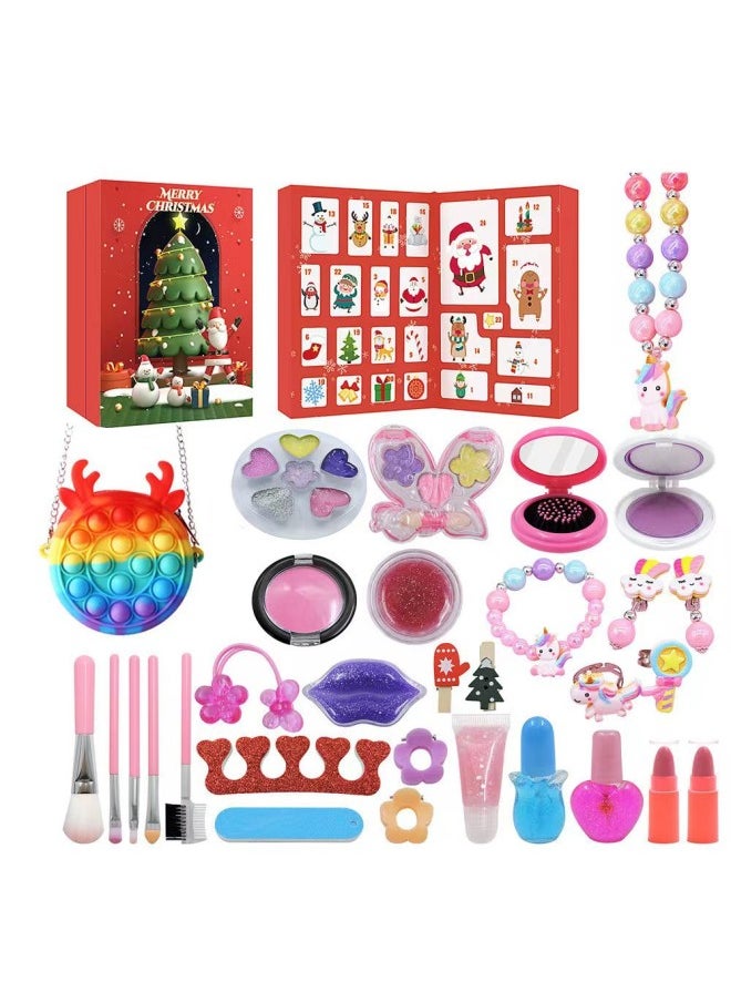 Double-sided Blind Box Set DIY Decompression Vent Toys 24 Days Countdown Gift Box-Color:Makeup Blind Box Book Set-Deer Bag  - Image 1