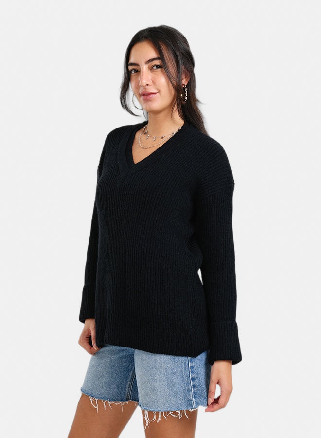 Carina Ribbed V-Neck Pullover - Image 3