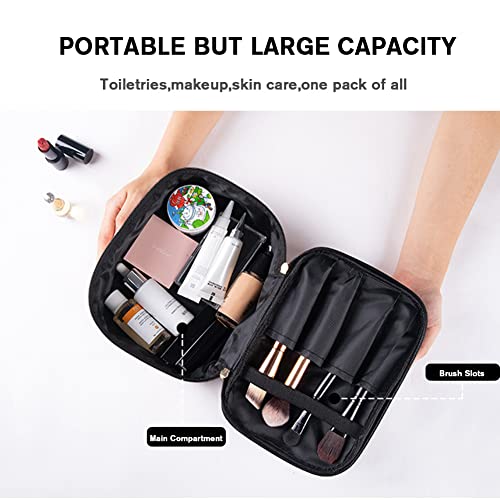 FITINI Makeup Bags Leopard Double Layer Travel Storage Cosmetic Cases Make up Organizer Toiletry Bags Water-resistant for Women Makeup Brush Bag - Image 5