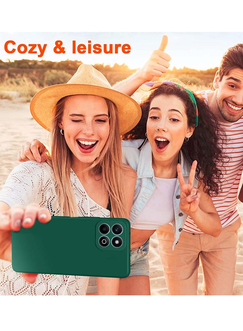 Wtech Honor X6b 4G 2024 Premium Liquid Silicone Case Cover - Dark Green - Image 4