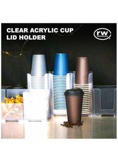 Rattleware Rattleware Clear Acrylic Cup Lid Holder for Home, Kitchen, or Commercial Use - Premium Heavy-duty Plastic - Sleek & Compact Countertop Storage Organizer Must-Have Restaurant Supplies (4.25″x4.25″x5)  - Image 3