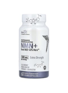 Nutri Nutri, NMN+, Extra Strength, 500 mg , 60 Vegan Capsules (250 mg per Capsule) 