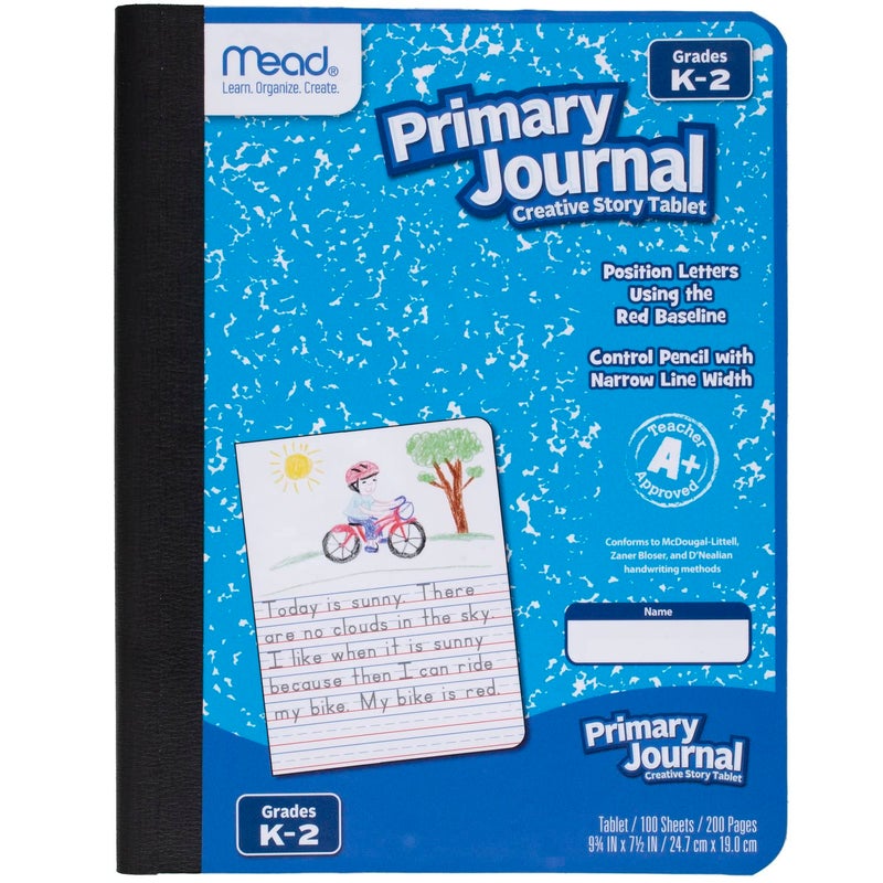 Mead Primary Journal Creative Story Tablet, Grades K-2, 7-1/2" x 9-3/4", 100 Sheets per Journal, Blue (09554) - Image 1